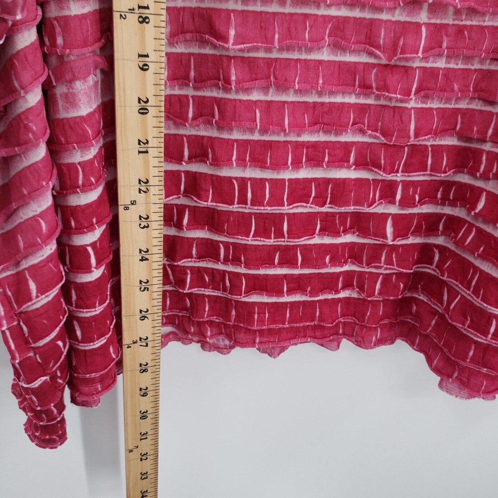 Maggie Barnes ruffle layered knit top womens plus size 5x pink ombre 3/4 sleeve - Picture 7 of 10